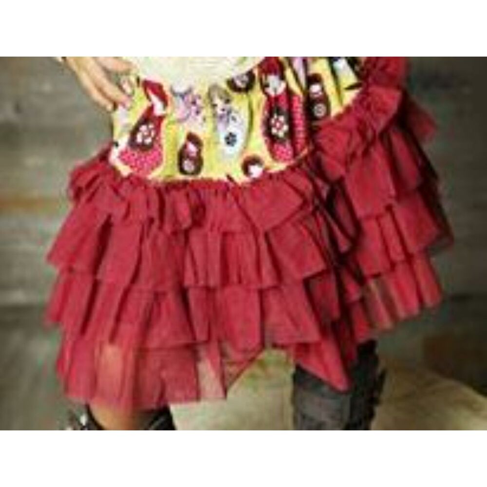 Matilda Jane girls skirt 10 Character Counts tutu skirt Russian dolls burgundy